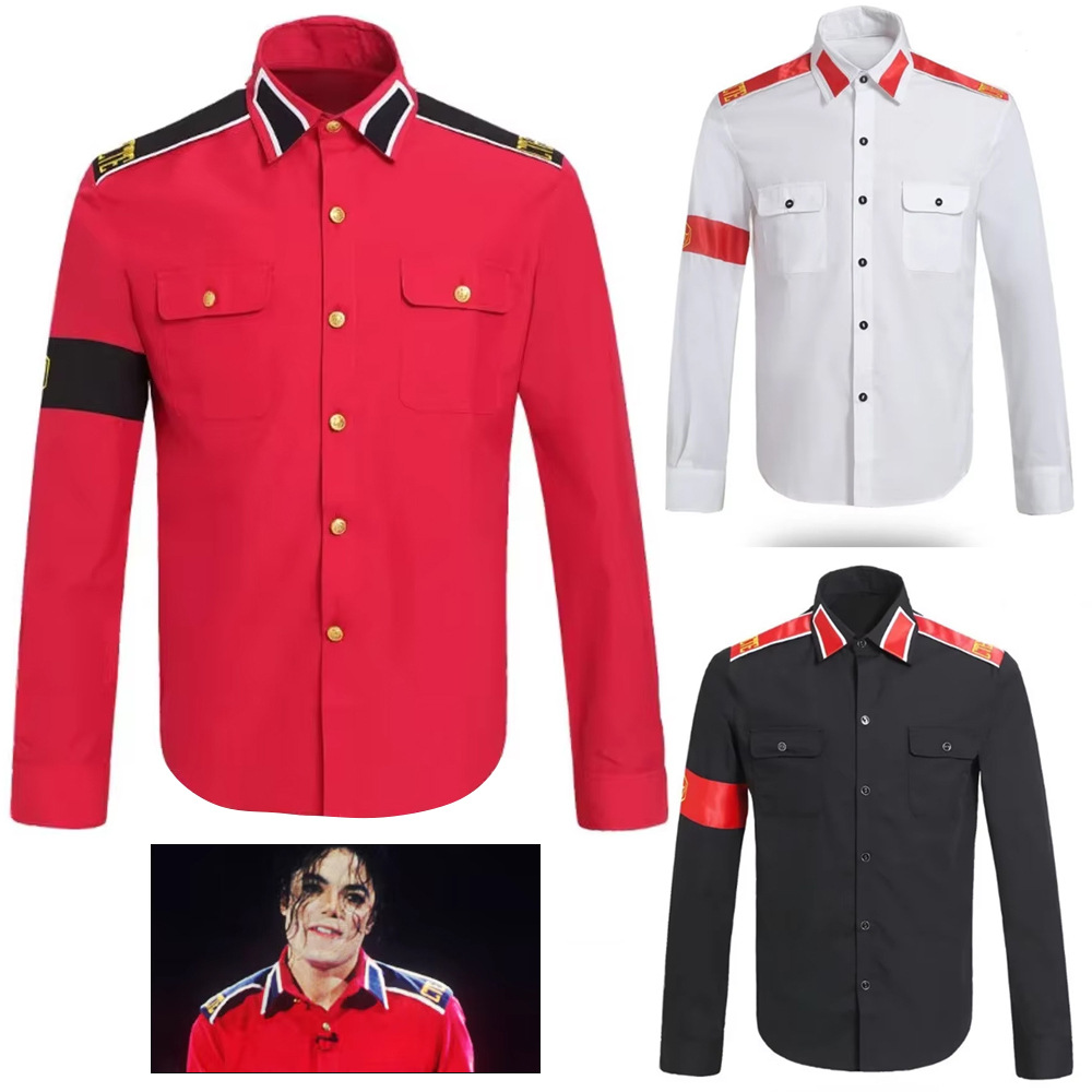 Vintage Fashion Mens - Michael Jackson Anti-War Military Shirt Men's