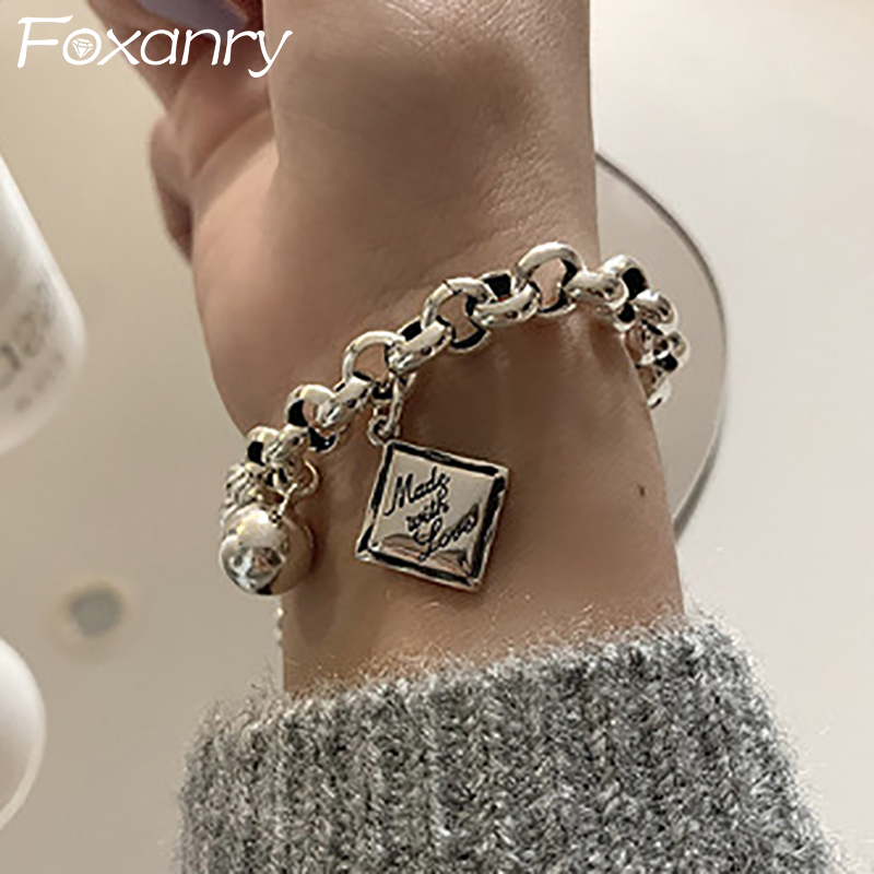 Vintage Fashion Tags - FOXANRY English Letter Tag Punk Brcacelet