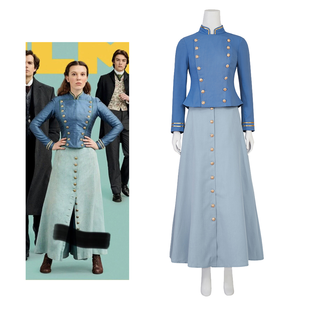 Vintage Fashion Dresses - Movie Cosplay Enola Holmes 2 Cosplay