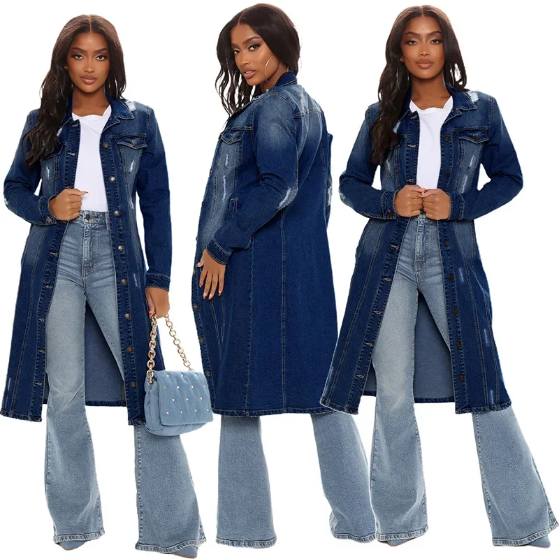 Patchwork Jean Jacket - Cotton Denim Coat Women Spring Autumn