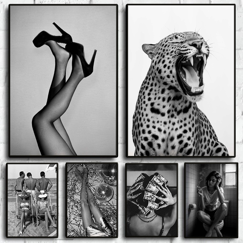 Vintage Vogue Fashion Poster - Stylish Fashion Black and White Poster