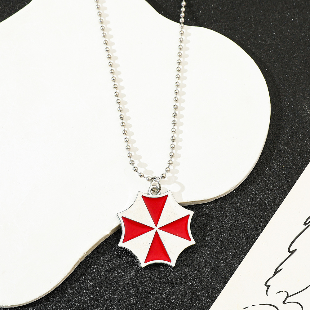Vintage Fashion Necklace - Vintage Fashion Red Umbrella Pendant Necklace