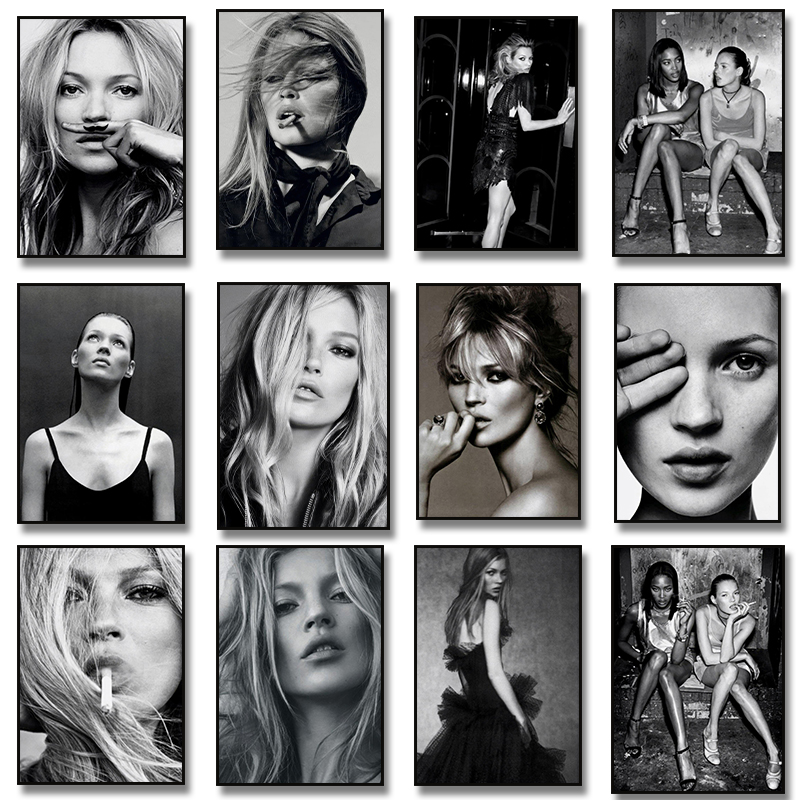Vintage Vogue Fashion Poster - Vintage Retro Photography Kate Moss Smoking
