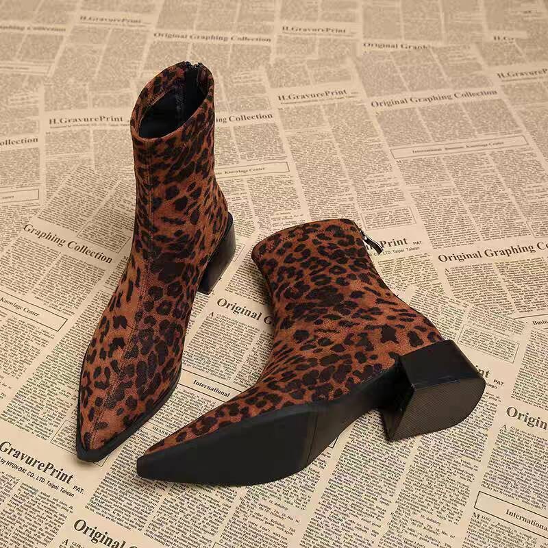 Vintage Fashion Dresses - New Low Heel Women Mordern Ankle