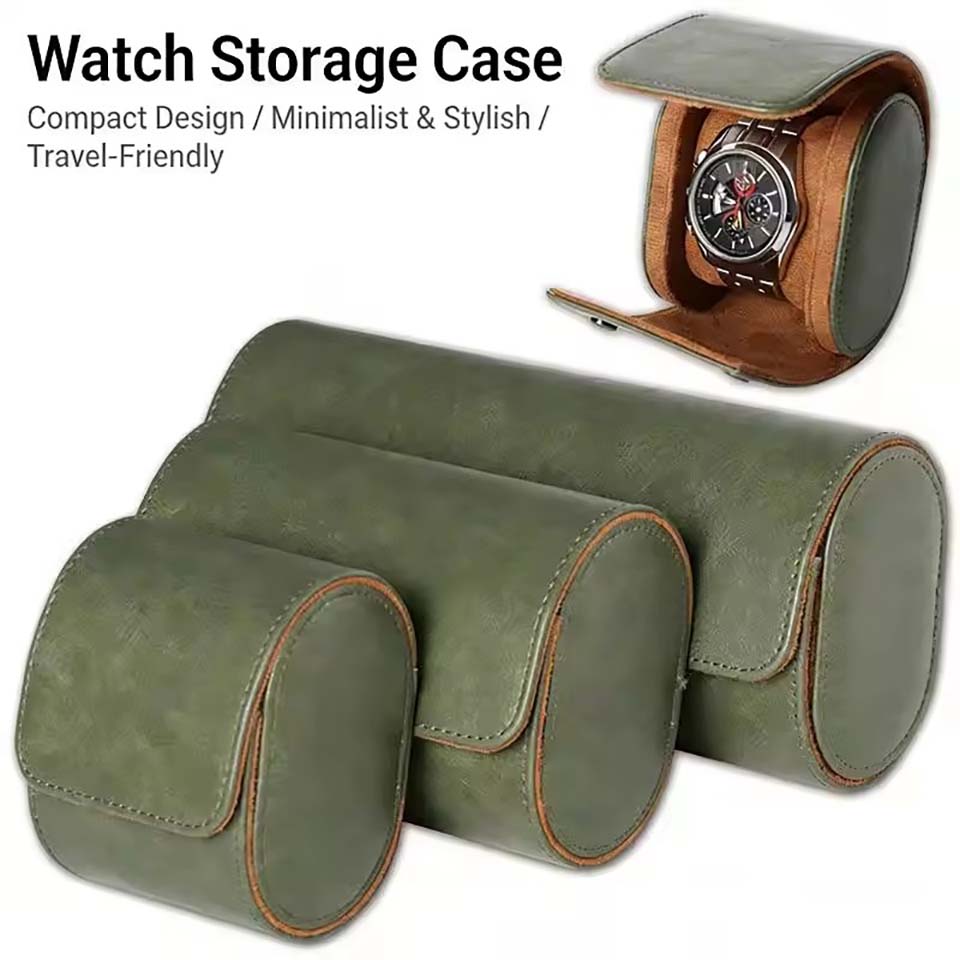 Vintage Fashion Tags - Watch Roll Travel Case 1/2/3-Slot Portable