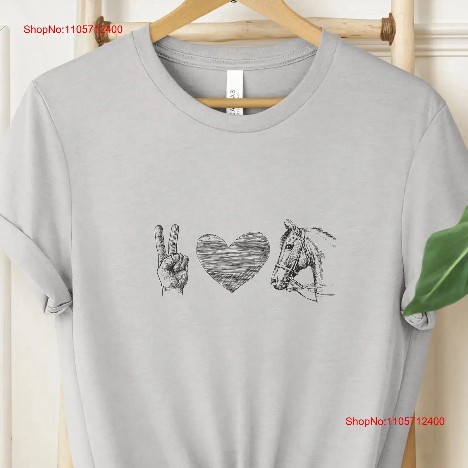 Vintage Fashion Faire - HORSE LOVER SHIRT Peace Love T