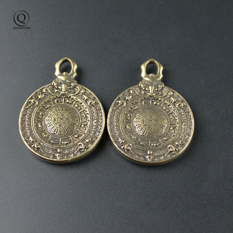 Vintage Fashion Tags - Vintage Brass Buddhist Tantra Eight Diagrams