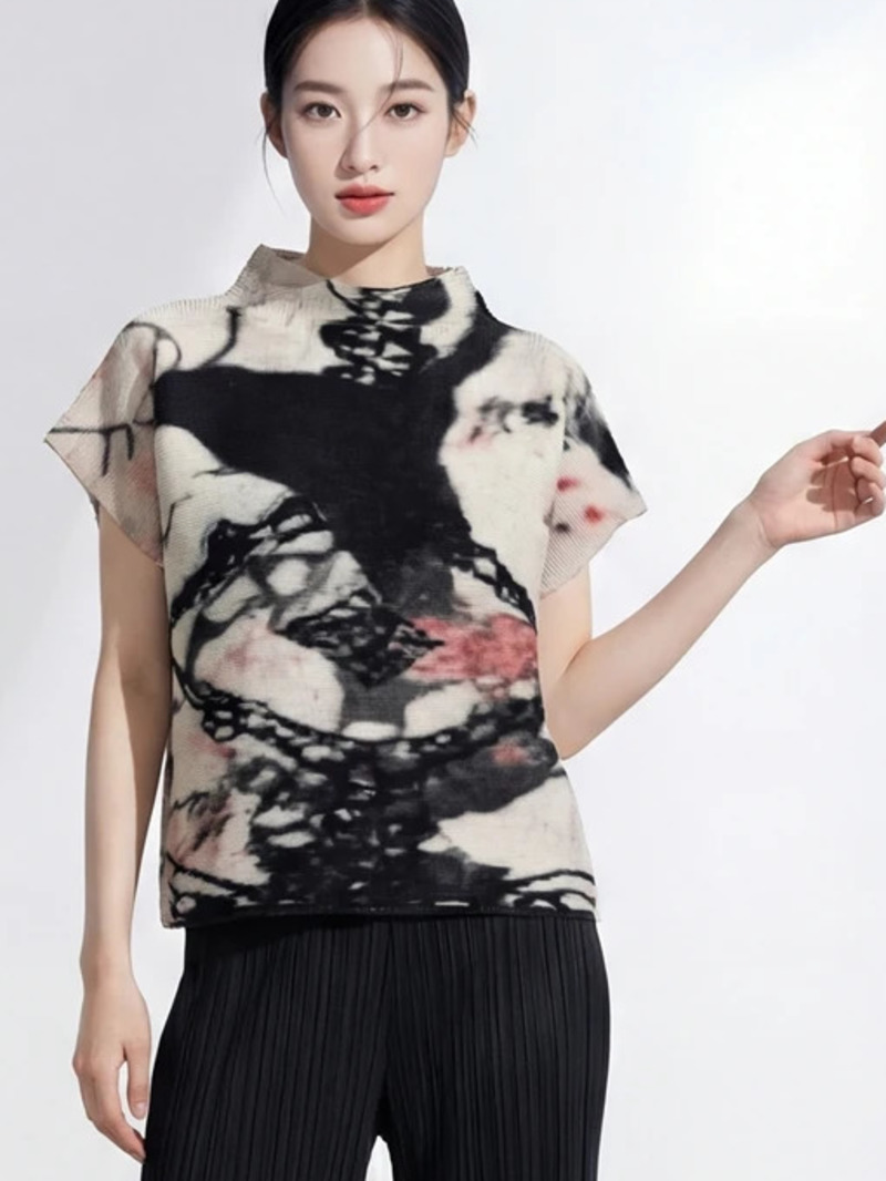 Vintage Fashion Build - Short-sleeved Women's Fashion T-shirt Lnk-Blurry Irregular