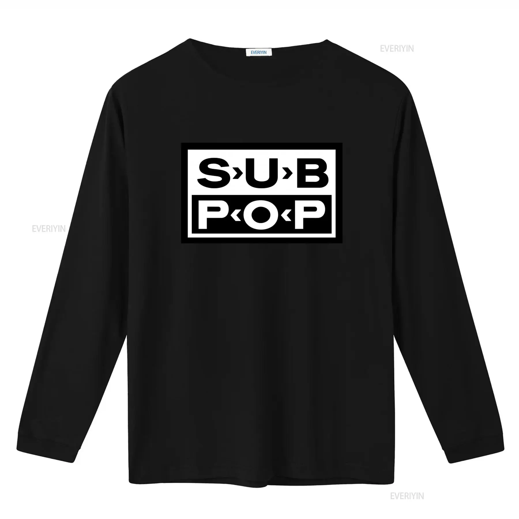 Sub Pop Logo T Shirt Black wit - огляд і ціна Vintage Fashion Logos