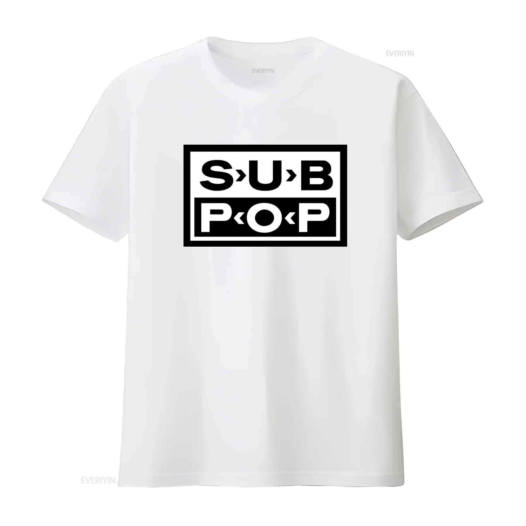 Sub Pop Logo T Shirt Black wit - огляд і ціна Vintage Fashion Logos