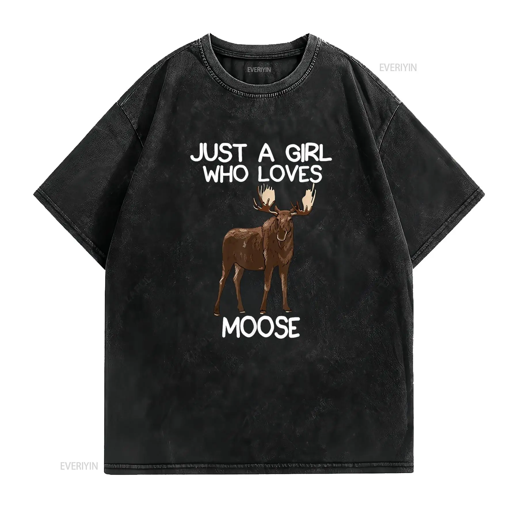 Just A Girl Who Loves Moose Fu - огляд і ціна Vintage Fashion Quotes Short