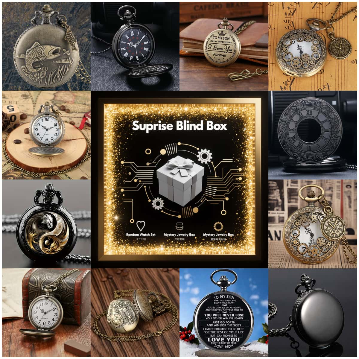1PC Surprise Mystery Watch Bli - огляд і ціна Vintage Fashion Mens