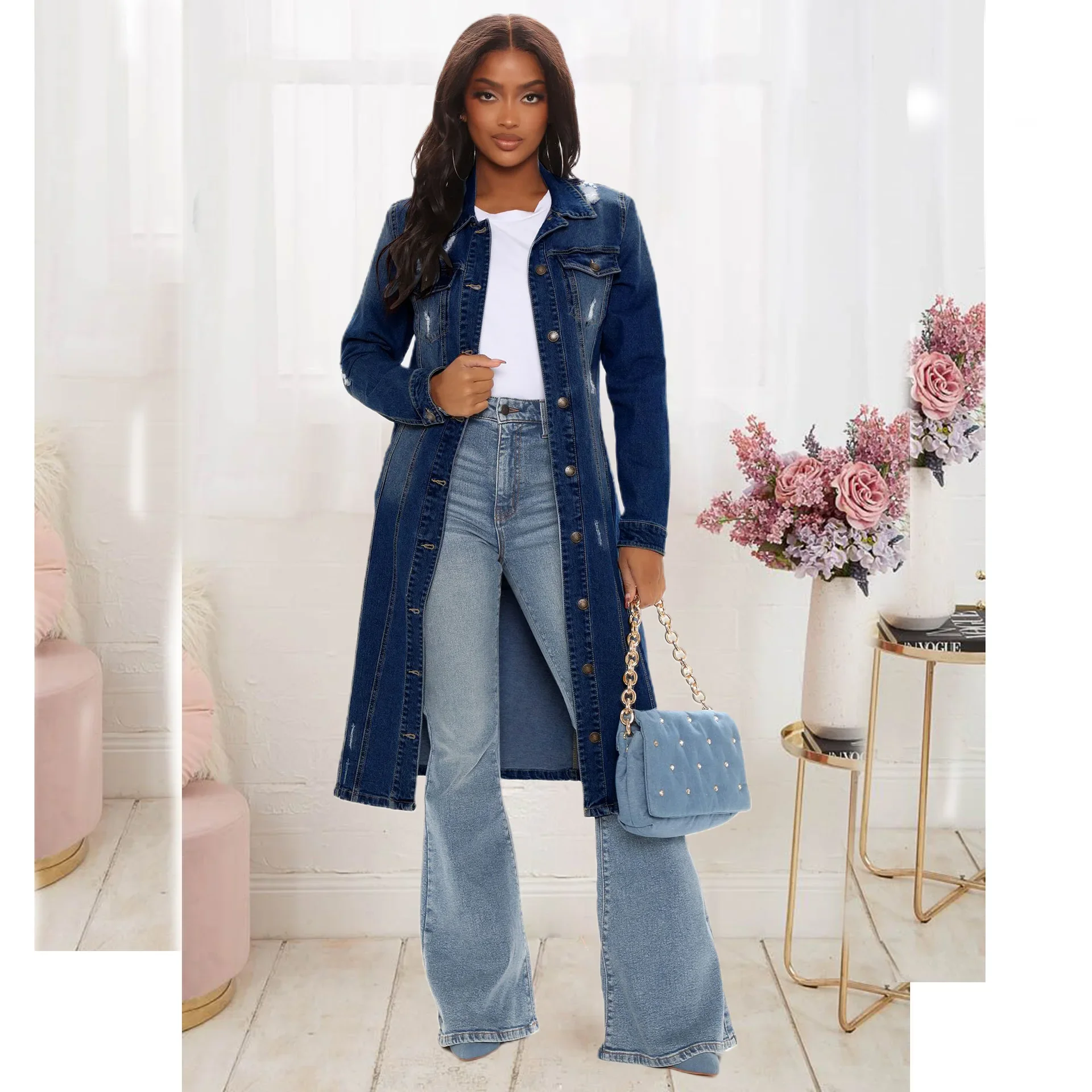 Cotton Denim Coat Women Spring - огляд і ціна Patchwork Jean Jacket
