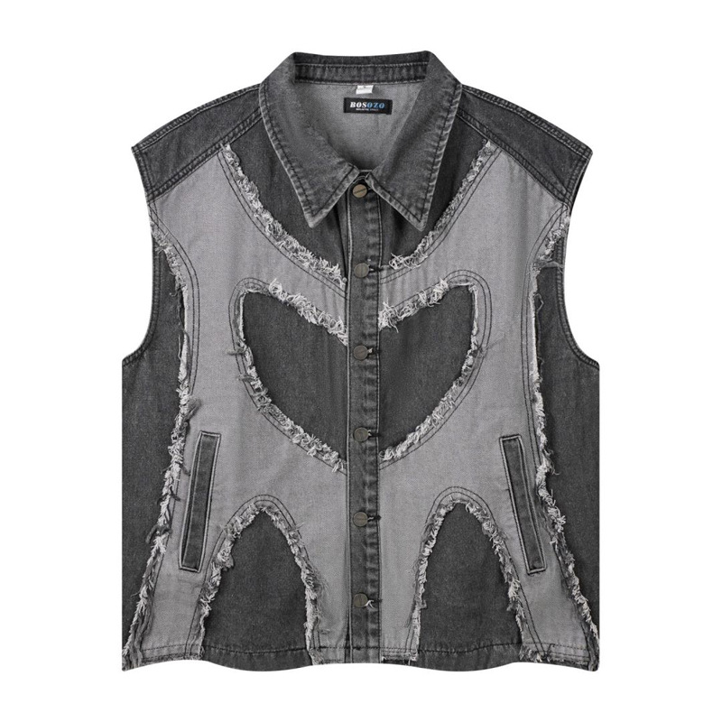European and American mens Lap - огляд і ціна Patchwork Jean Jacket