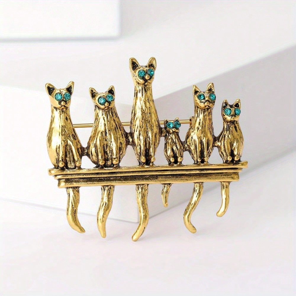 Vintage Gold-Tone Cat Family B - огляд і ціна Vintage Fashion Enthusiasts