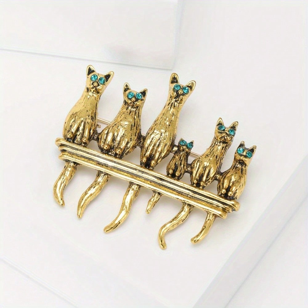 Vintage Gold-Tone Cat Family B - огляд і ціна Vintage Fashion Enthusiasts