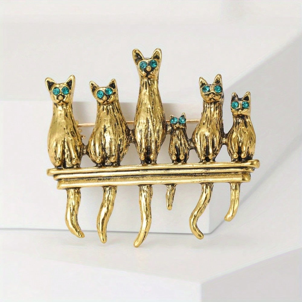 Vintage Gold-Tone Cat Family B - огляд і ціна Vintage Fashion Enthusiasts