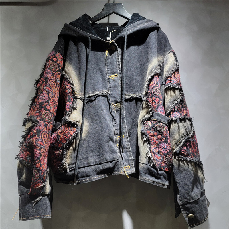 WTHT Fashion Women's Wash Patc - огляд і ціна Patchwork Jean Jacket