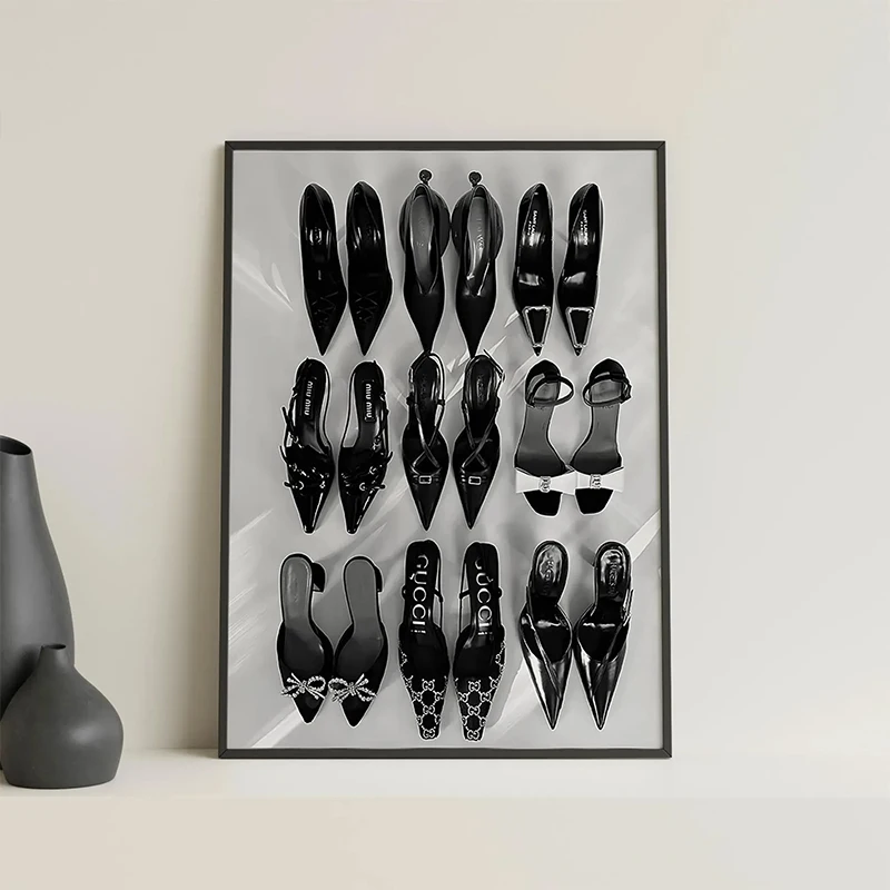 Black White Luxury High Heels  - огляд і ціна Vintage Vogue Fashion Poster