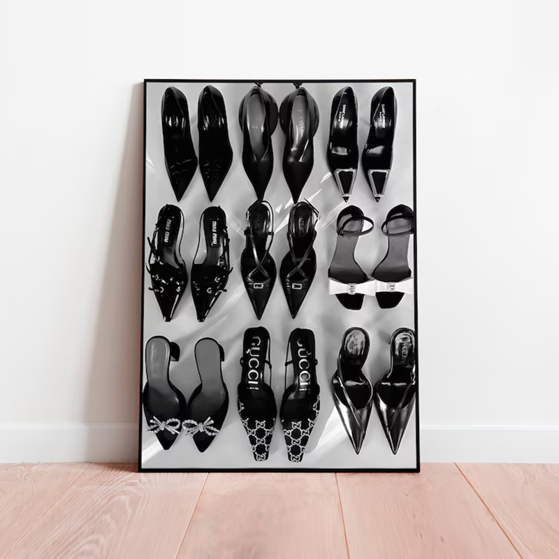 Black White Luxury High Heels  - огляд і ціна Vintage Vogue Fashion Poster