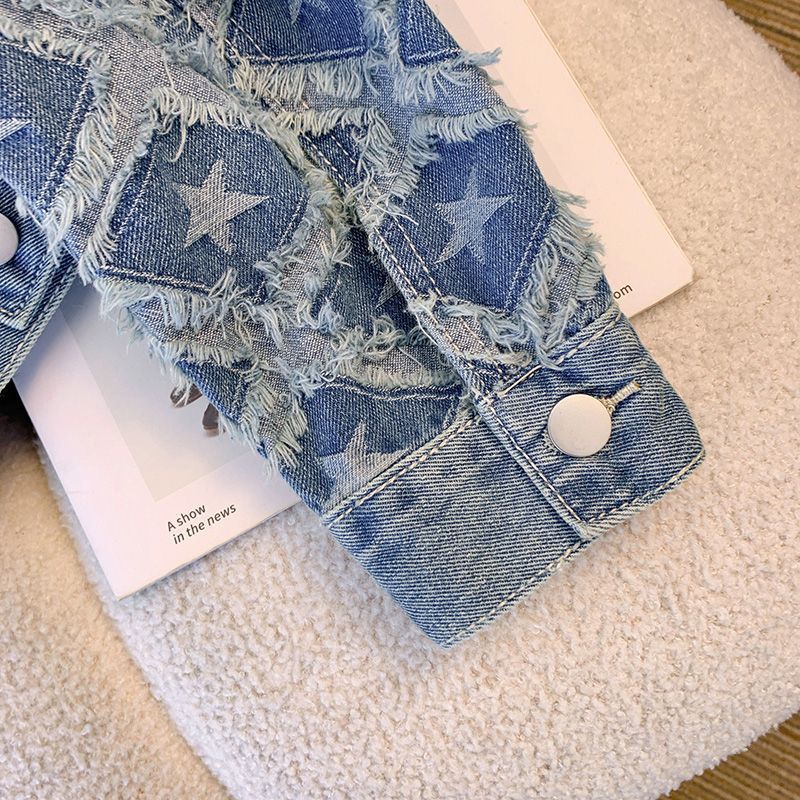 Coat Women Denim Coats Round N - огляд і ціна Patchwork Jean Jacket