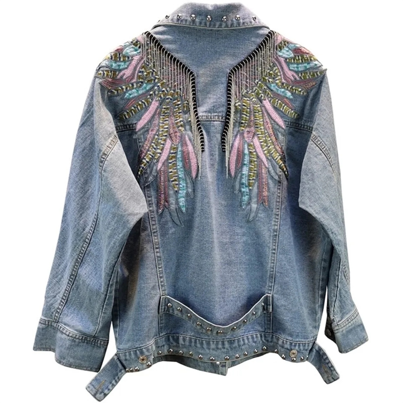 2024 New AutumnFashion Rivet W - огляд і ціна Patchwork Jean Jacket