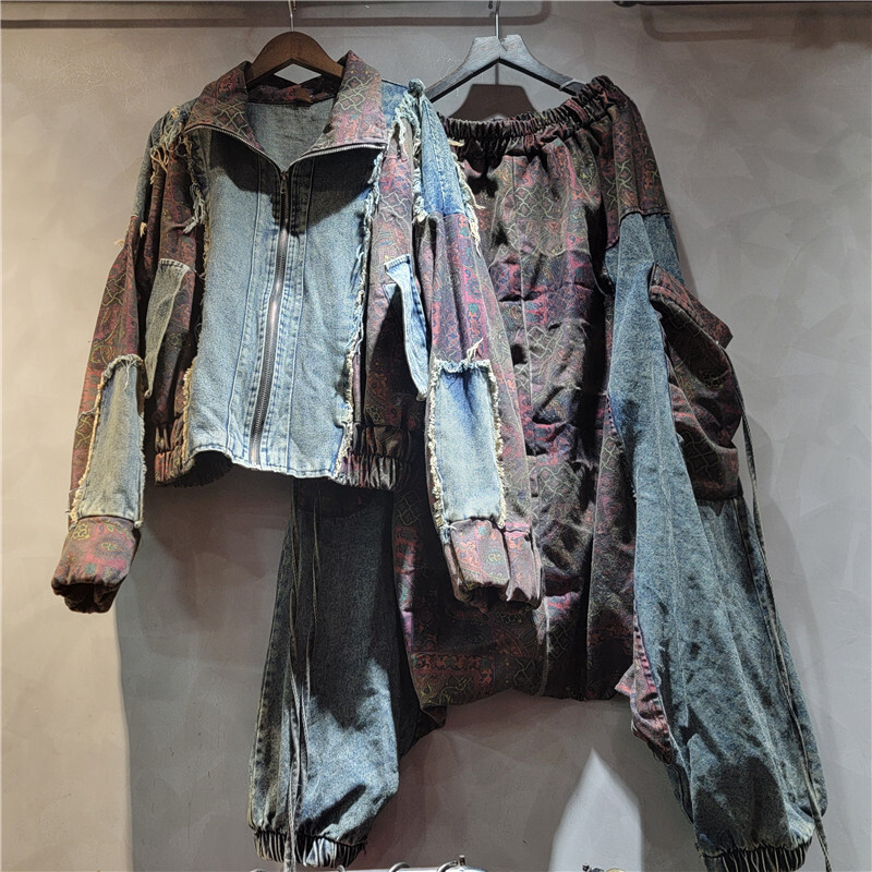 WTHT Vintage Trendy Women's Pa - огляд і ціна Patchwork Jean Jacket
