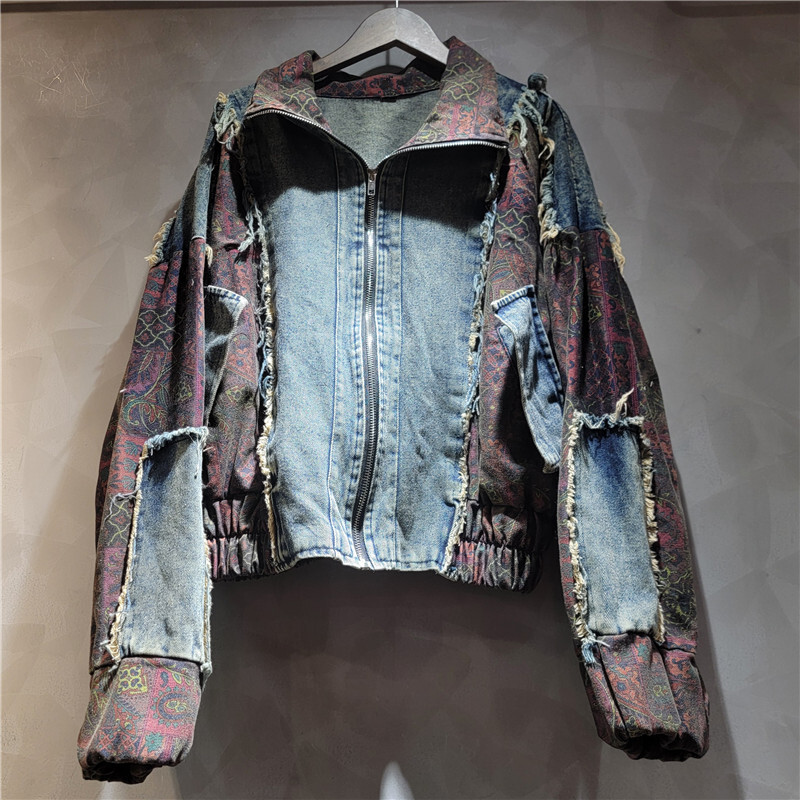 WTHT Vintage Trendy Women's Pa - огляд і ціна Patchwork Jean Jacket