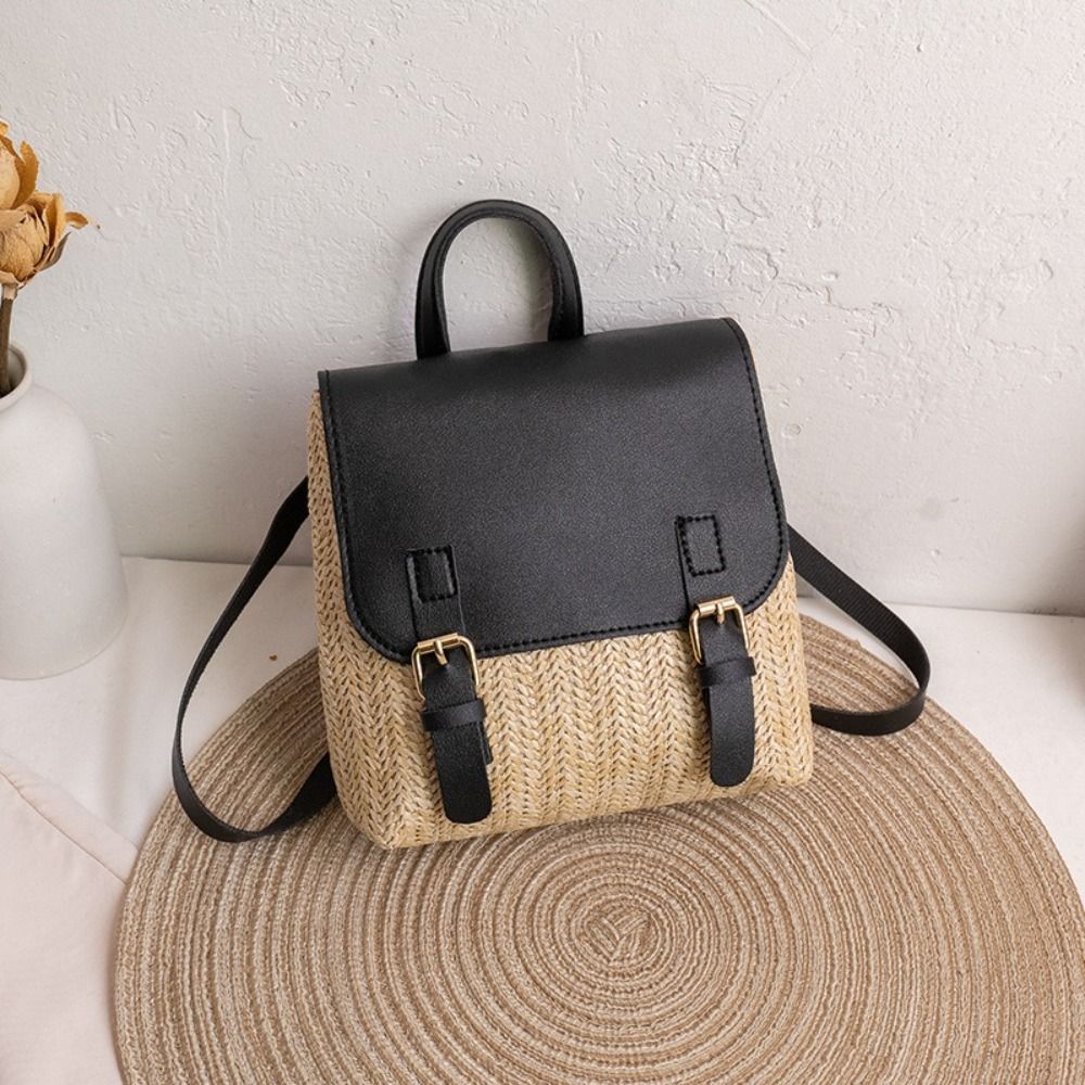 Versatile Bag PU Leather Straw - огляд і ціна Vintage Fashion Look