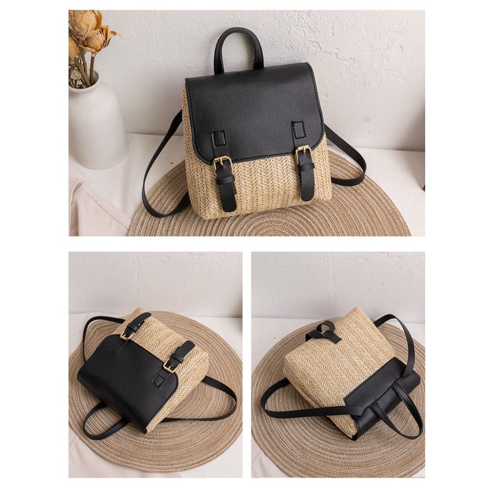 Versatile Bag PU Leather Straw - огляд і ціна Vintage Fashion Look