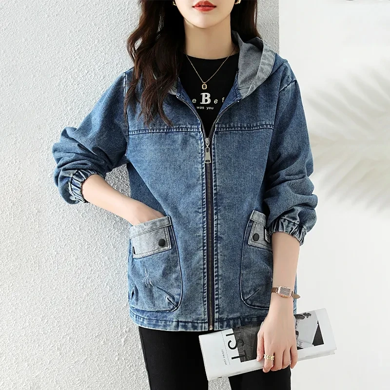 New Splicing Zipper Female Cow - огляд і ціна Patchwork Jean Jacket