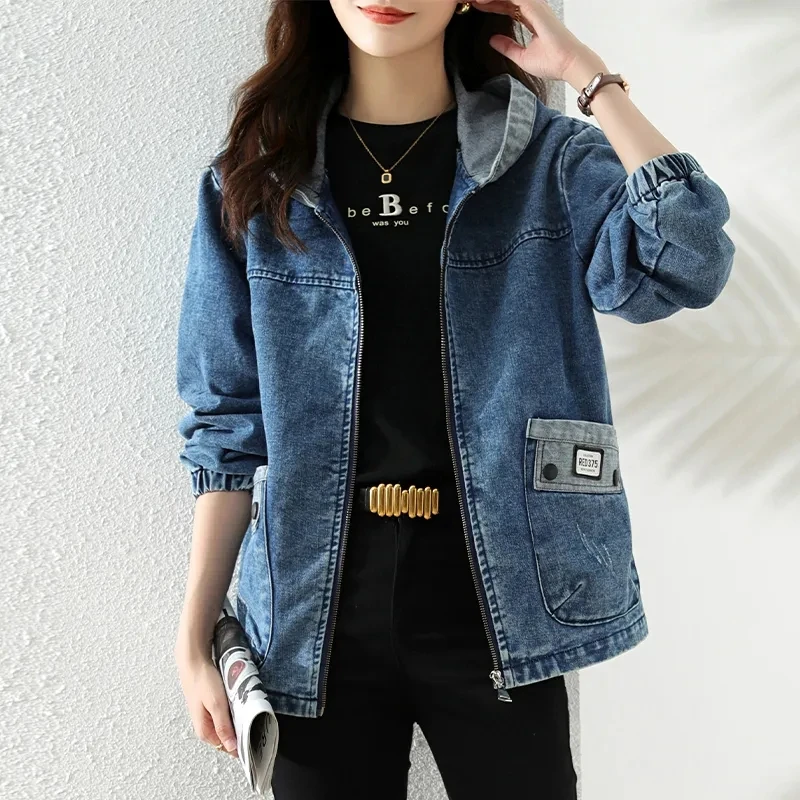 New Splicing Zipper Female Cow - огляд і ціна Patchwork Jean Jacket