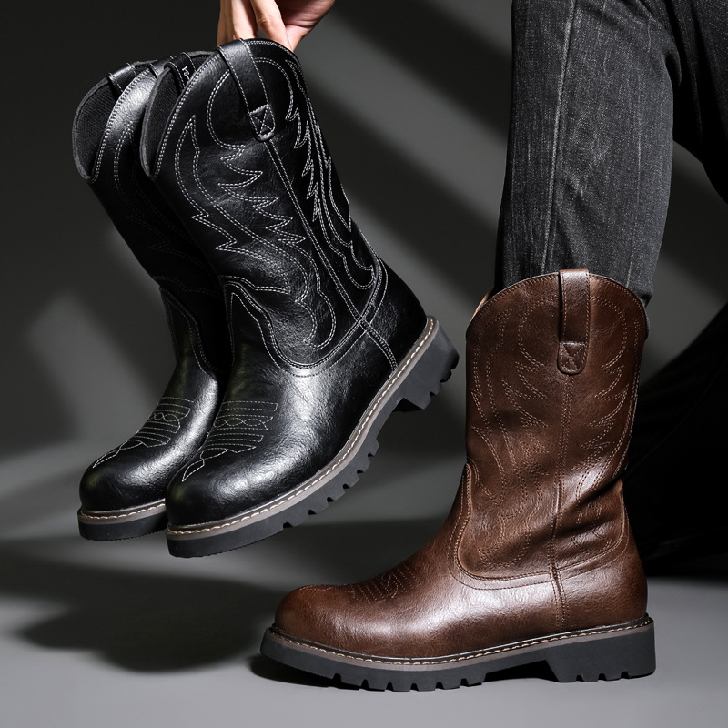 Fashion Mens Cowboy Boots New  - огляд і ціна Vintage Fashion Mens