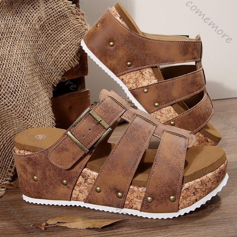 Vintage Buckle Strap Wedge Sli - огляд і ціна Vintage Outdoor Fashion