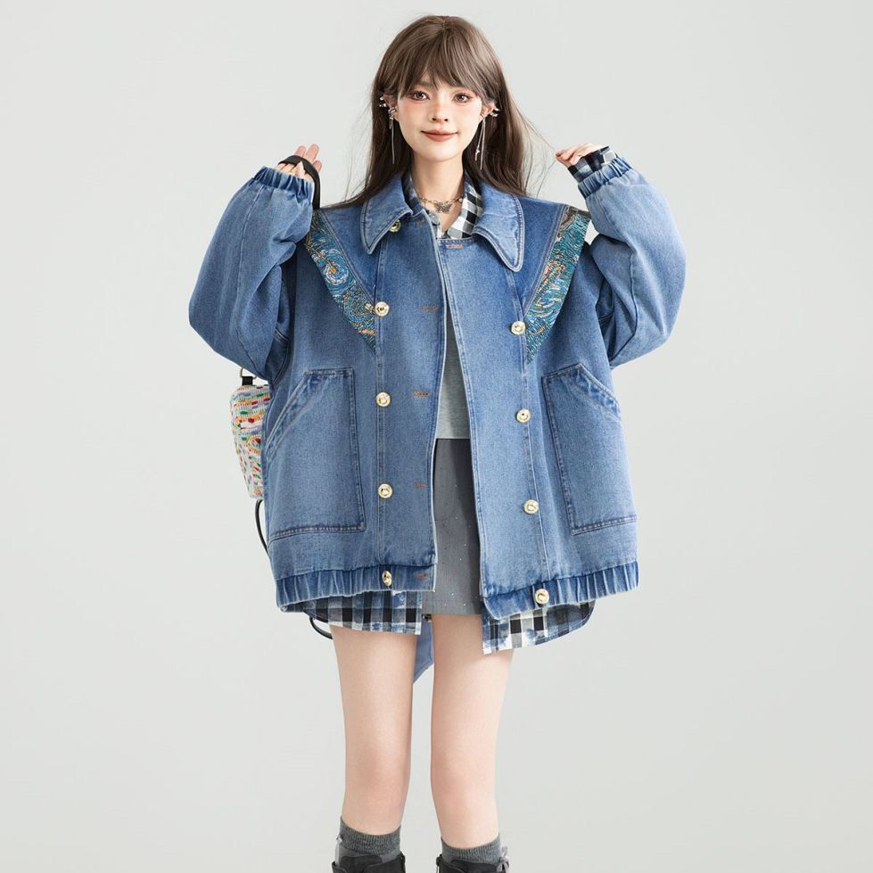 Vintage Denim Jacket Outwear W - огляд і ціна Patchwork Jean Jacket