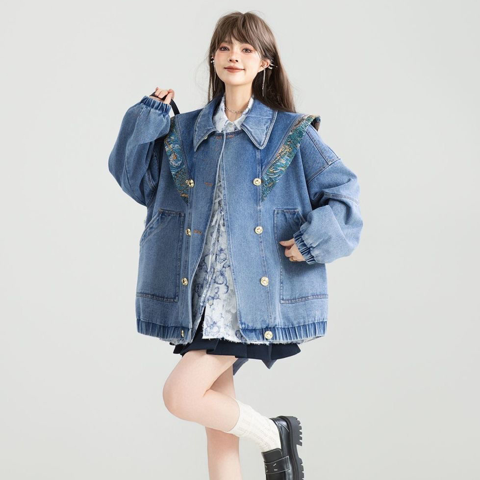 Vintage Denim Jacket Outwear W - огляд і ціна Patchwork Jean Jacket