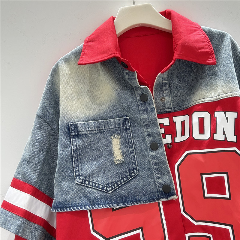 Retro Woman Denim Patchwork Sh - огляд і ціна Patchwork Jean Jacket