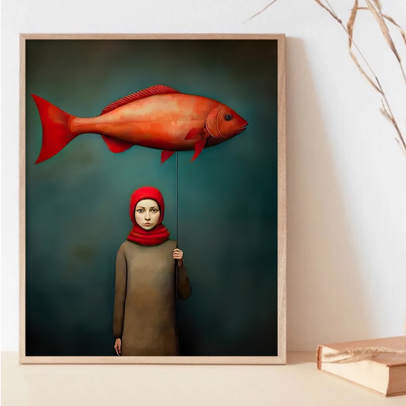 Fashion Fish Canvas Painting P - огляд і ціна Vintage Vogue Fashion Poster