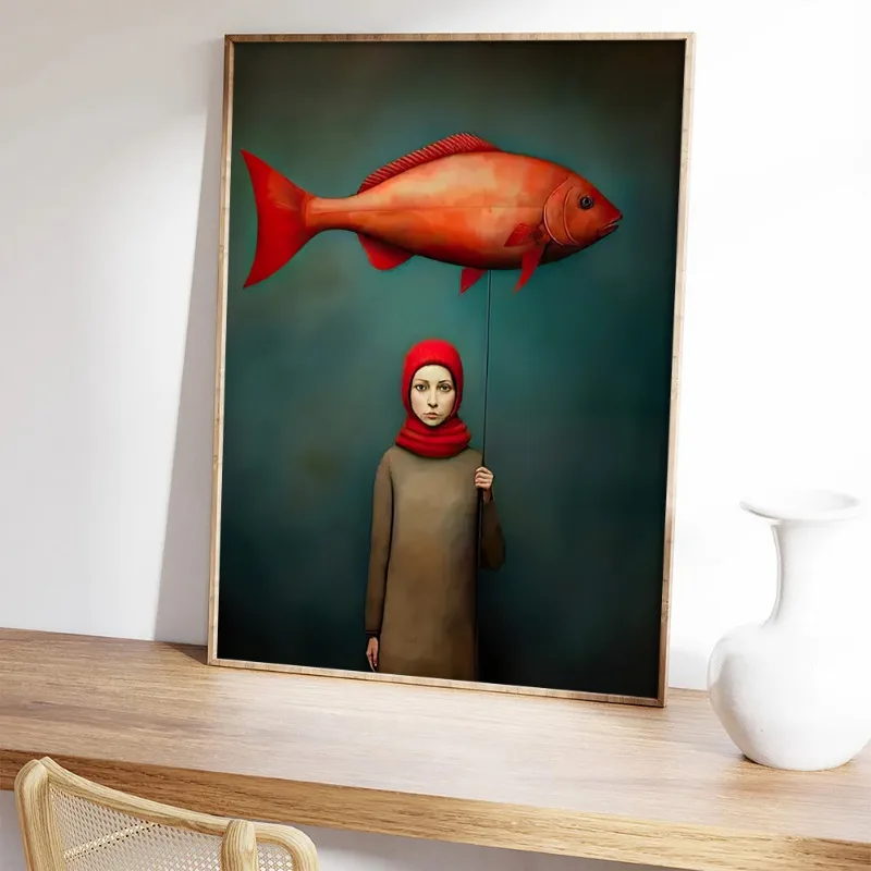 Fashion Fish Canvas Painting P - огляд і ціна Vintage Vogue Fashion Poster