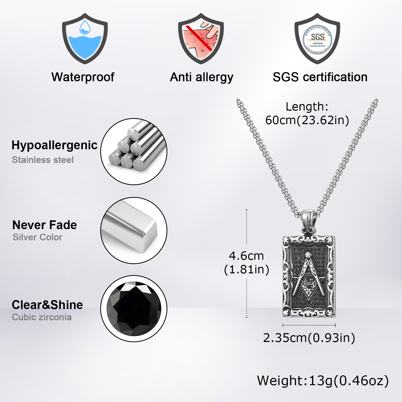 Freemason Square Pendant Neckl - огляд і ціна Vintage Fashion Tags