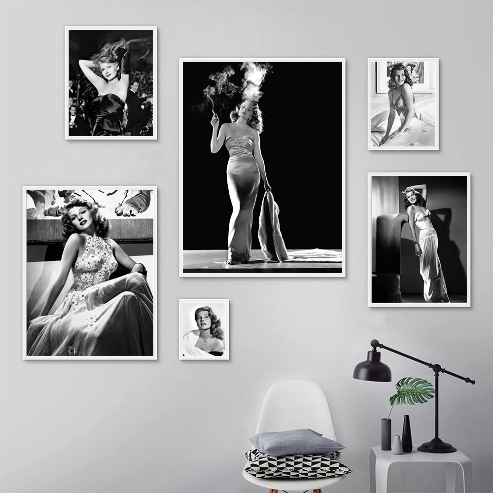 Rita Hayworth Poster,Black and - огляд і ціна Vintage Vogue Fashion Poster