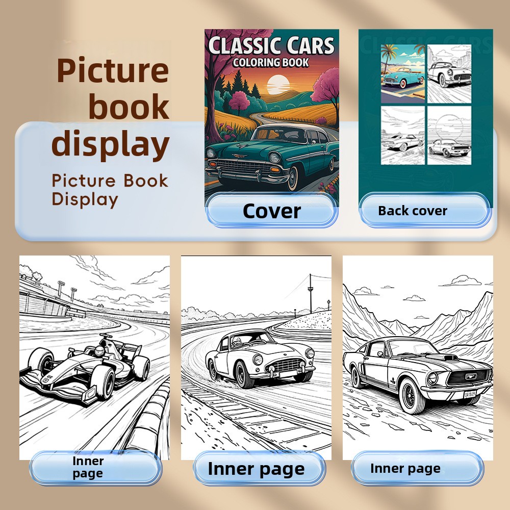 Classic Cars Coloring Book Vin - огляд і ціна Vintage Fashion Coloring Book
