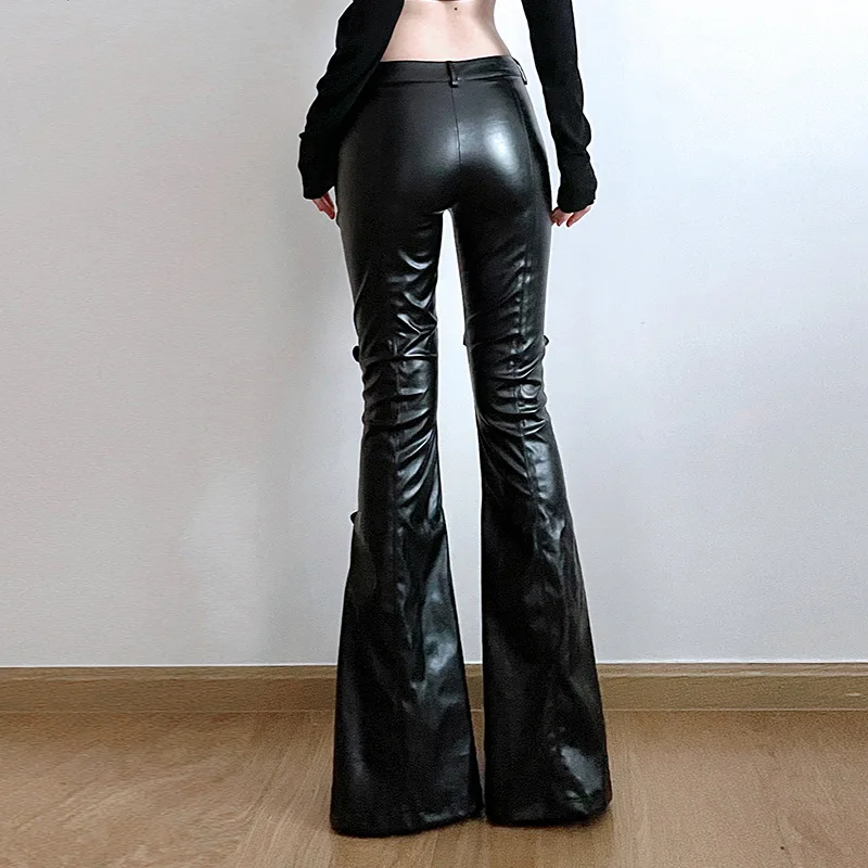 Women's PU Leather Flare Pants - огляд і ціна Vintage Fashion Aesthetic