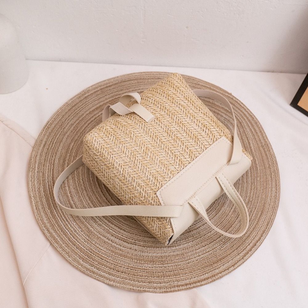 Fashion PU Leather Straw Backp - огляд і ціна Vintage Fashion Look