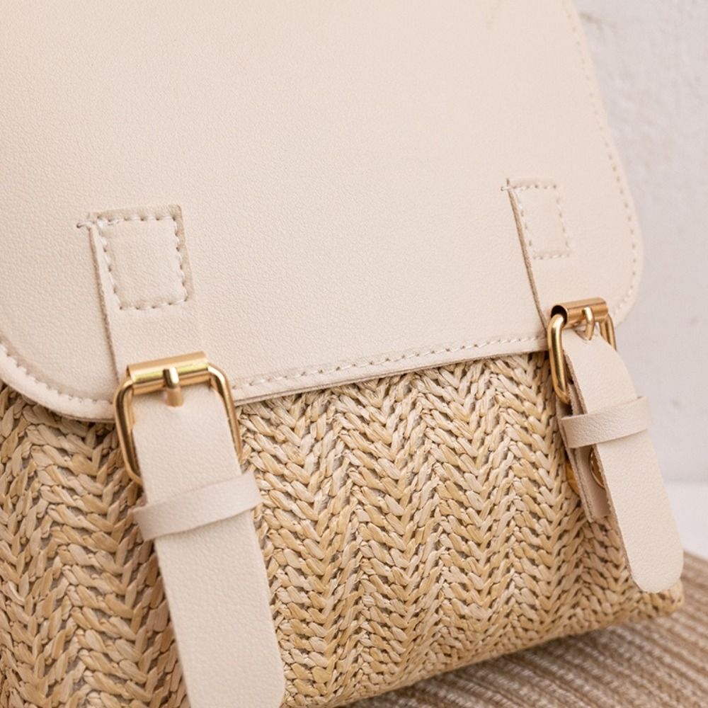 Fashion PU Leather Straw Backp - огляд і ціна Vintage Fashion Look