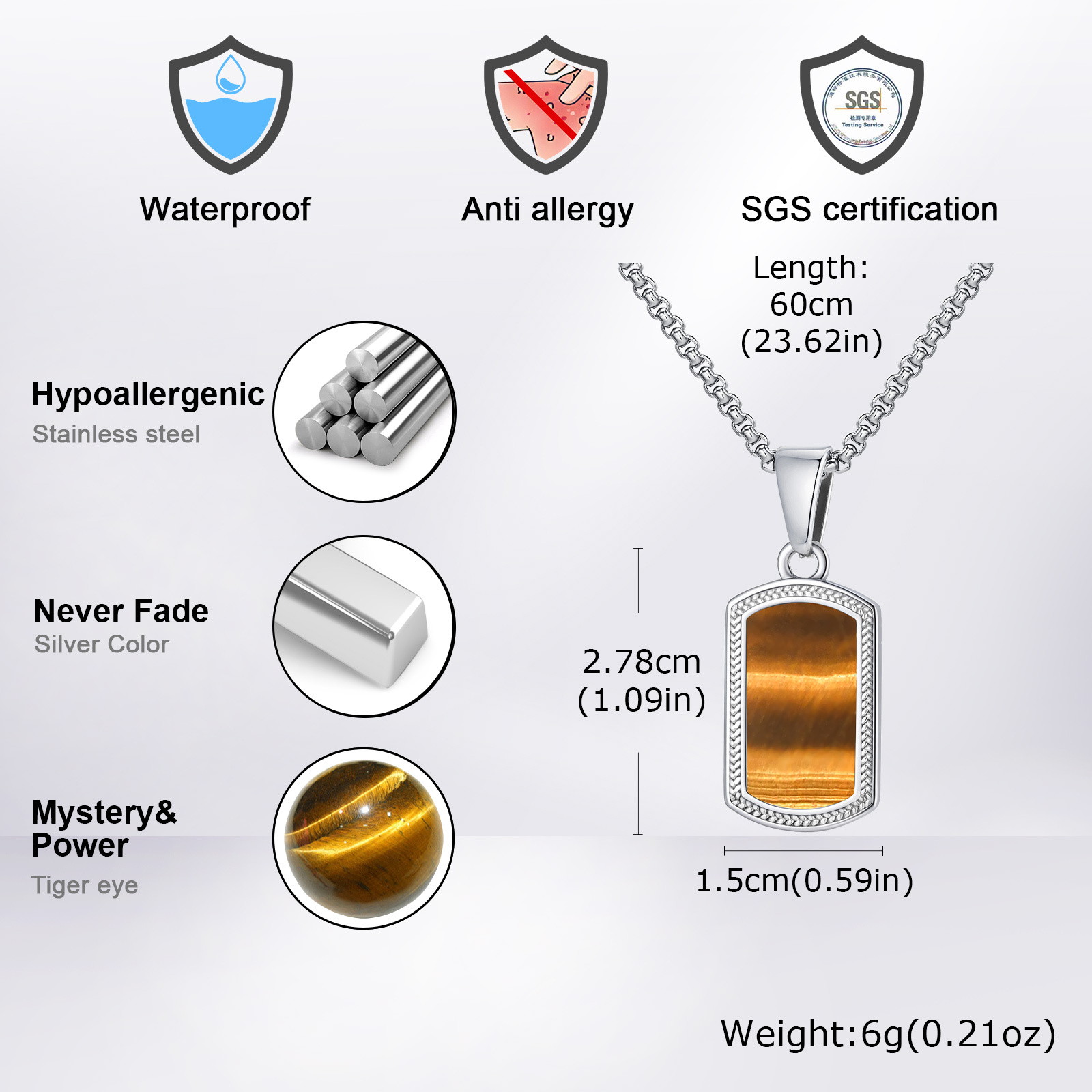 Vnox Stainless Steel Tiger Eye - огляд і ціна Vintage Fashion Tags